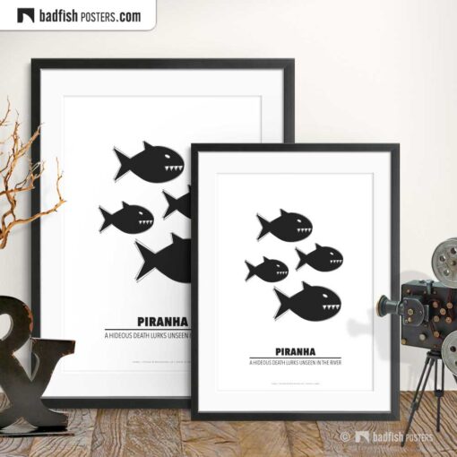 Piranha | Minimal Movie Poster | Gallery Image | © BadFishPosters.com