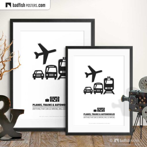 Planes, Trains And Automobiles | Minimal Movie Poster | Gallery Image | © BadFishPosters.com