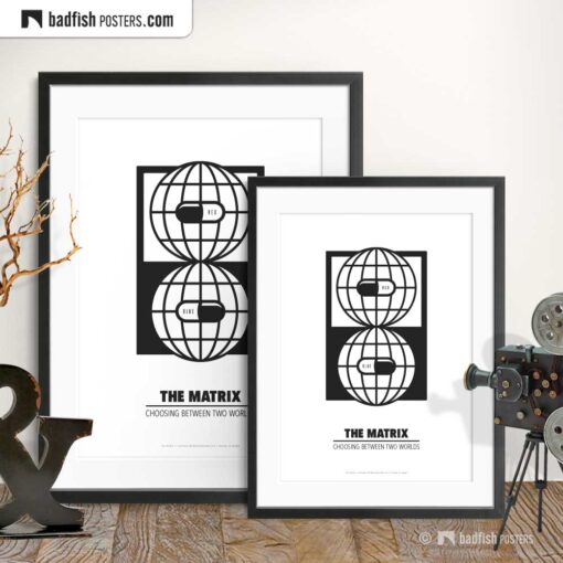 The Matrix | Choosing Between Two Worlds | Minimal Movie Poster | Gallery Image | © BadFishPosters.com