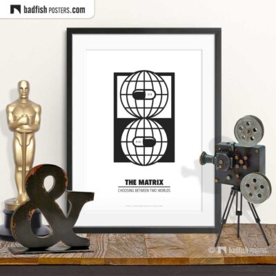 The Matrix | Choosing Between Two Worlds | Minimal Movie Poster | Gallery Image | © BadFishPosters.com