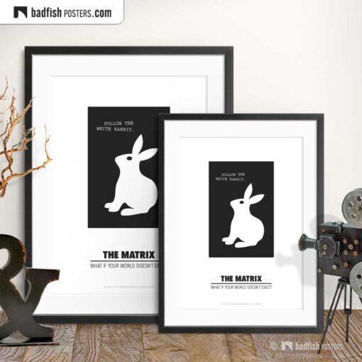 The Matrix | What If Your World Doesn't Exist? | Minimal Movie Poster | Gallery Image | © BadFishPosters.com